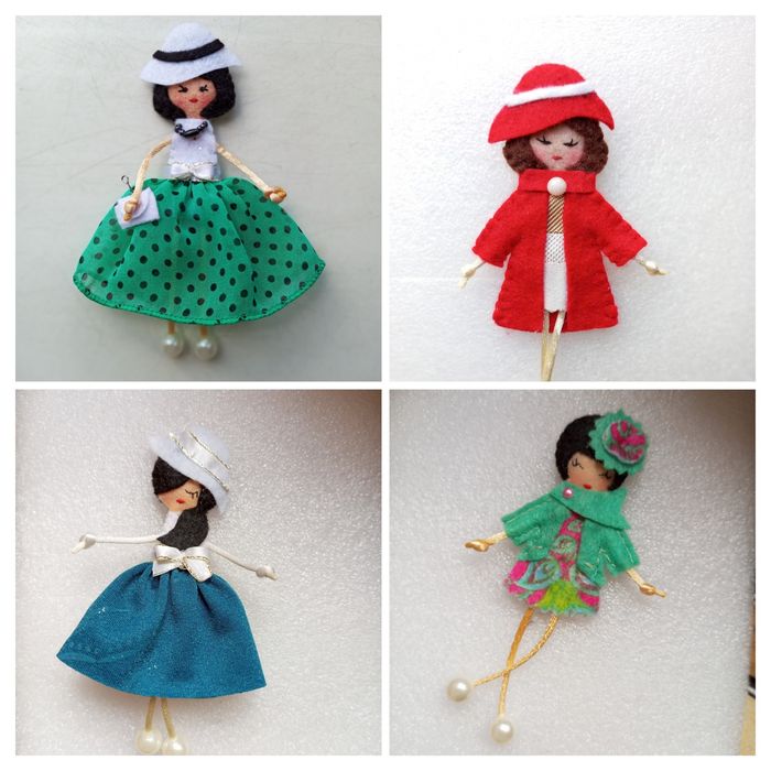 Куколки и броши из фетра .