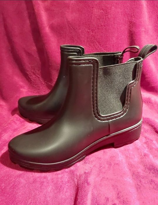 LONDON REBEL kalosze botki czarne 38 UK 5 chelsea black NOWE