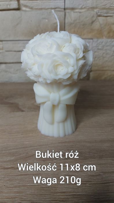 Świeca sojowa. Bukiet róż. Rękodzieło