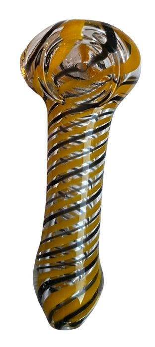 Fifka Szklana W Żółto-Czarnych Paskach 12 Cm