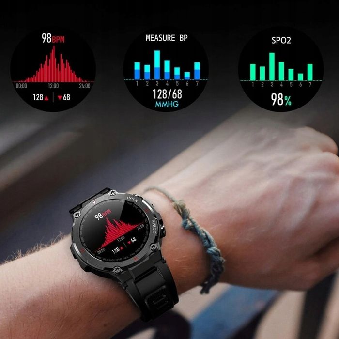 Smartwatch Męski Zegarek Do Xiaomi Samsung Huawei - Czarny