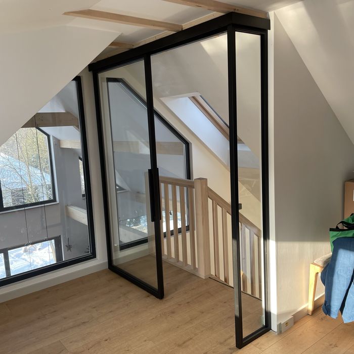 Drzwi przesuwne loftowe stalowo-szklane l Na wymiar l Producent Gdynia