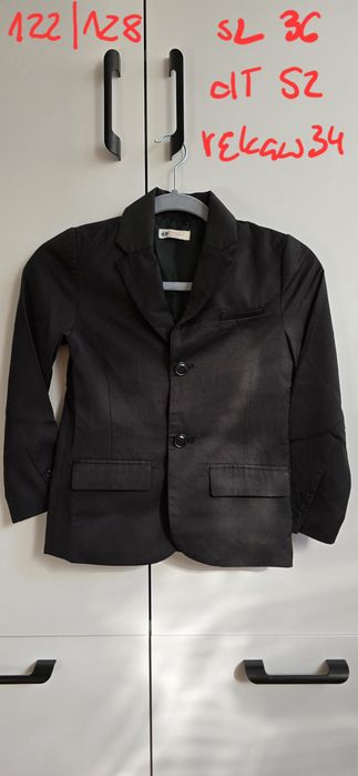 122 128 H&M marynarka koszula zestaw