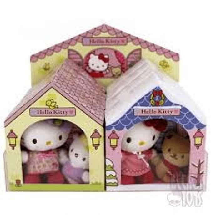 PROMO:Kit Peluche Hello Kitty e amigos nas casinhas