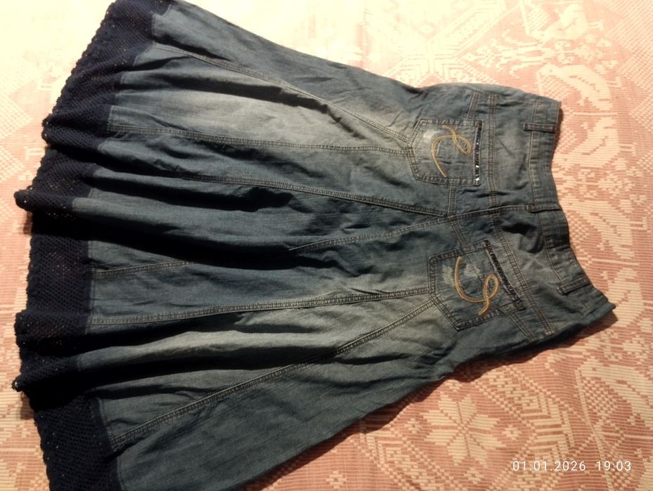 Джинсова спідниця  довга