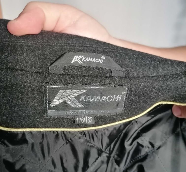 Elegancki czarny płaszcz męski wełniany M/L