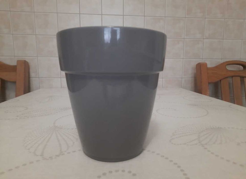 Doniczka, osłonka ceramiczna - szara