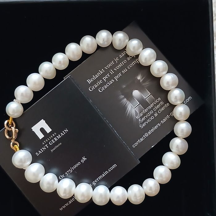 Pulseira de pérolas e ouro 9k - Ateliers Saint Germain