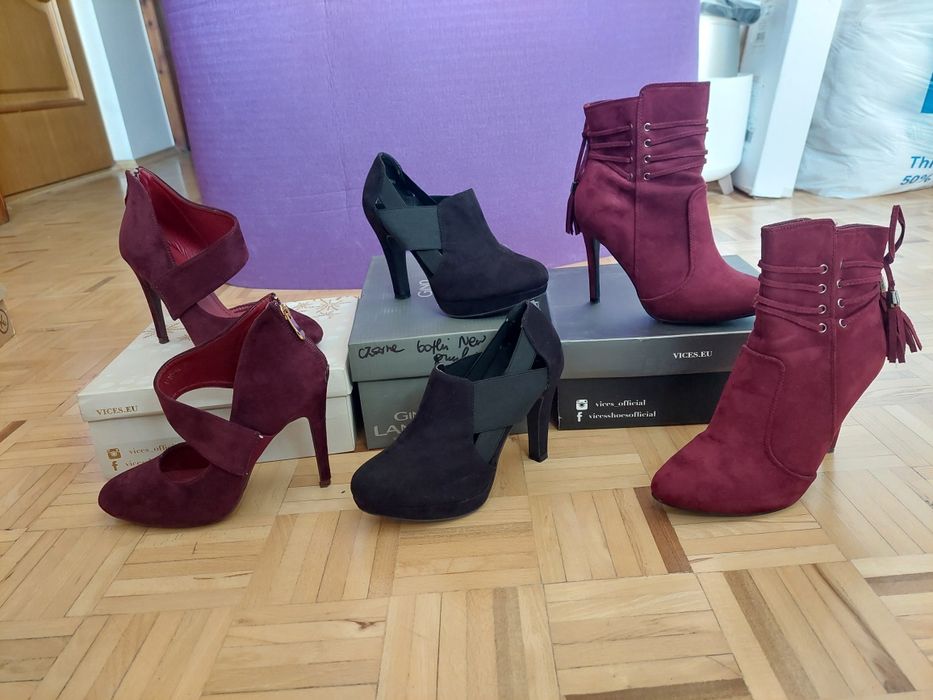 Zestaw 3 par butów jesienne na obcasie 37 38