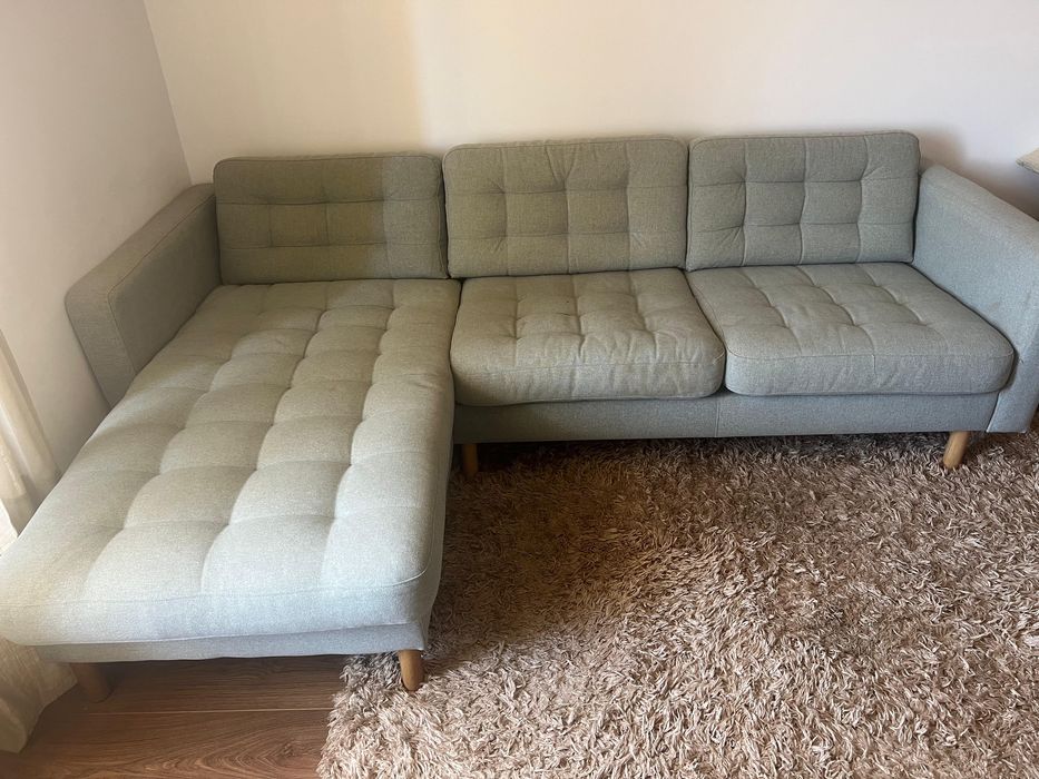 Sofá chaise longue verde Ikea