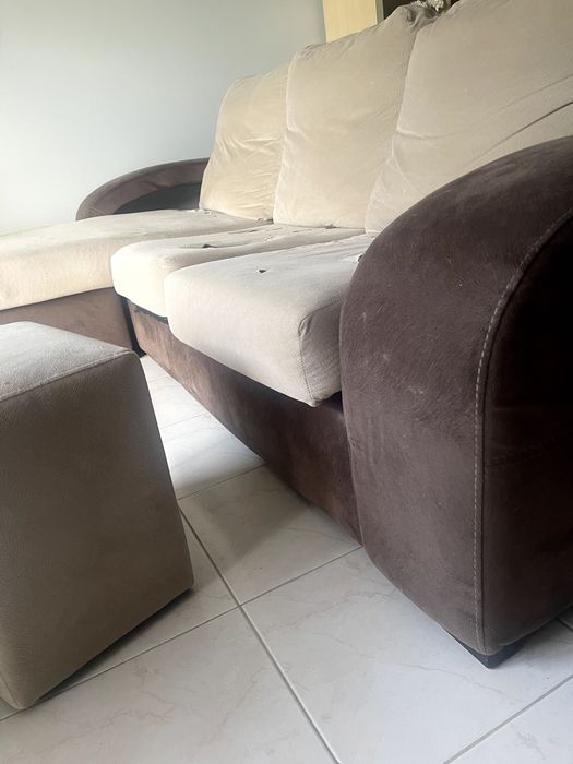 Sofá 3 lugares com Chaise Longue + 2 bancos | 2,25 m