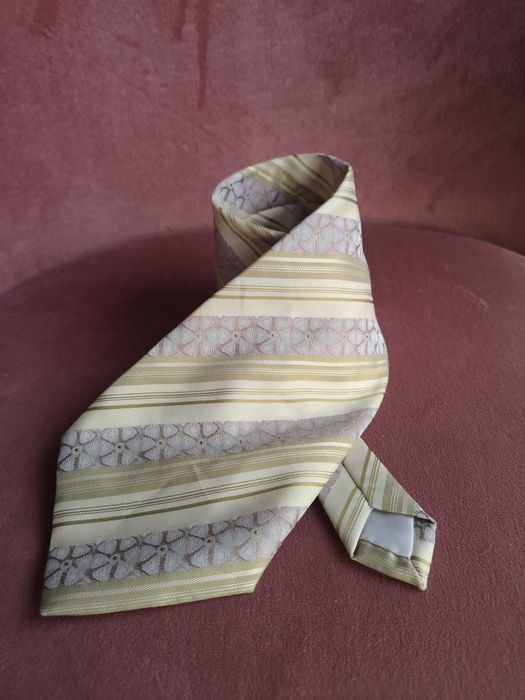 Der&Der krawat męski złoto żółty kwiaty