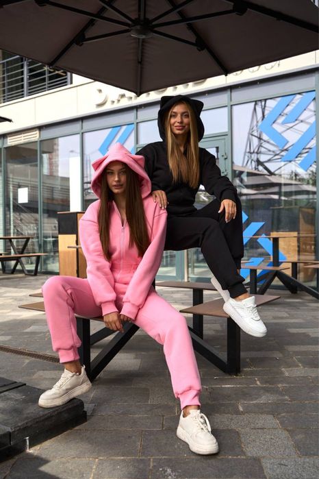 Жіночий зимовий комбінезон на флісі з вушками [XS-L]