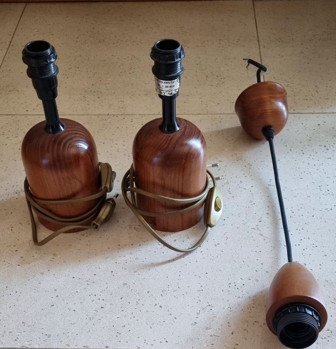 Conjunto de candeeiros de cabeceira e suporte  de teto