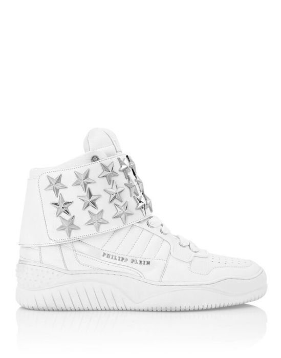 в укр philipp plein THUNDER HI-TOP SNEAKERS STARS 40 размер розмір кросовки филип плейн кеды белые с звездами