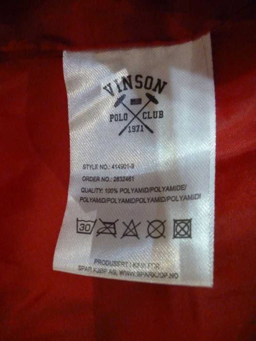Куртка пуховик vinson polo club.