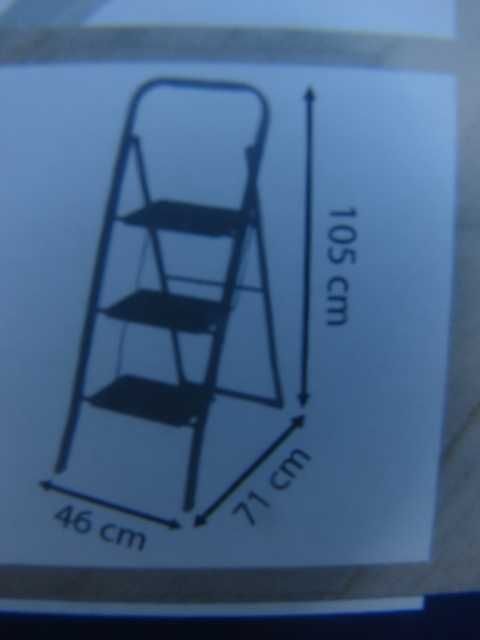 Drabina 3-Stopniowa Mocna 120 kg Szerokie Schody  !