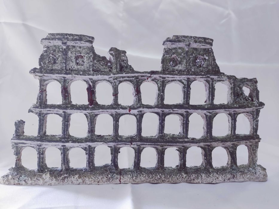 Decoração aquário ruina de coliseu estilo românico, grego