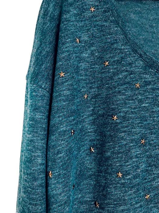 Cienki sweterek oversize STRADIVARIUS w złote gwiazdki roz. S / 36