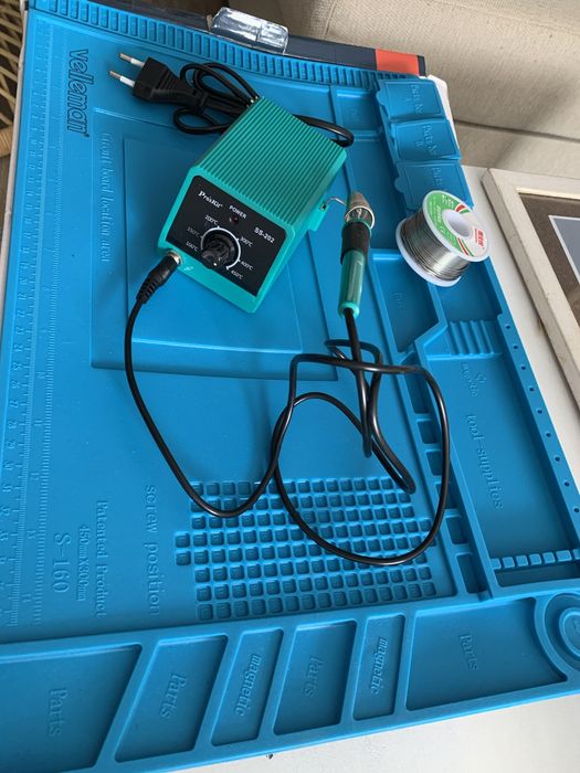 Kit com esatação e tapete Soldadura DIY