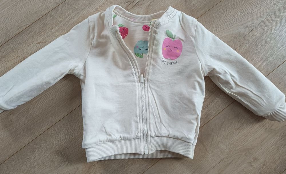 Zestaw dla dziewczynki 74 kurtki przejściowe i bluza BDB