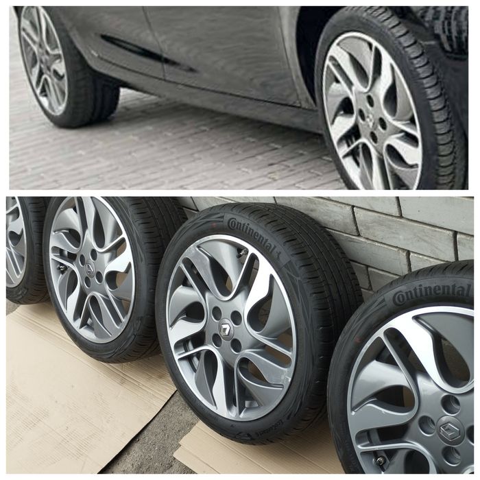R17 4 100 диски Renault с новыми шинами  Continental.