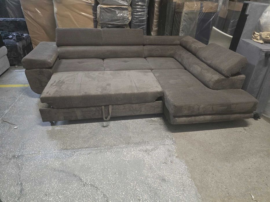 Narożnik ANTEK z regulowanymi zagłówkami, funkcja spania PRODUCENT