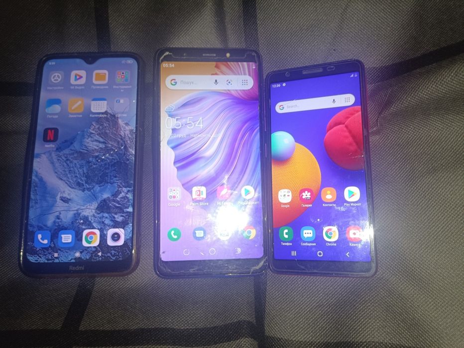 Redmi 8, Samsung a01, Tehno pop 4. Рабочие