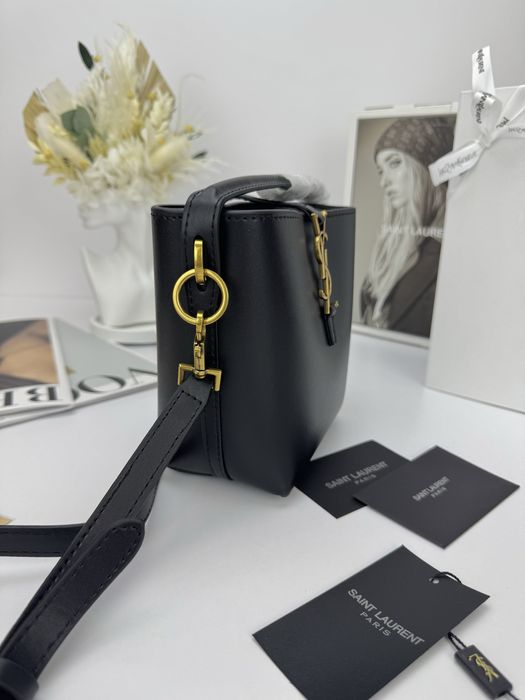 Сумка YSL Yves Saint Laurent Le 37 Small молочна, чорна