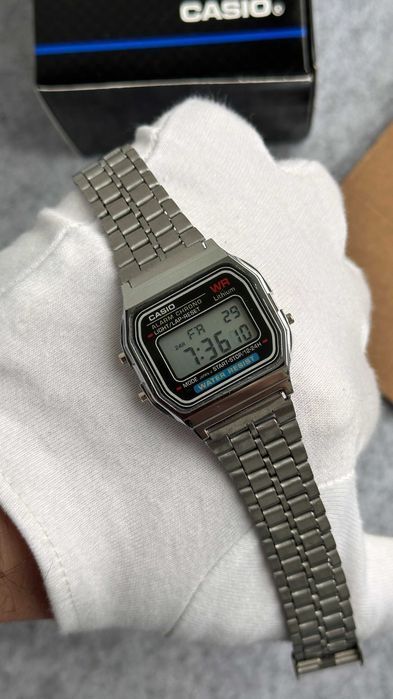 Годинник Vintage A159 silver-black | касіо A168 | часы касыо A158