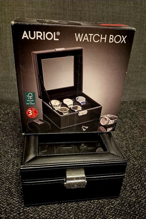 Futerał na zegarki 6 szt, skórzany. Stan Nowy