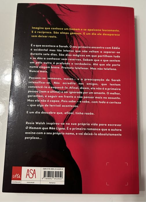 Vendo livro “O homem que não ligou”, Rosie Walsh