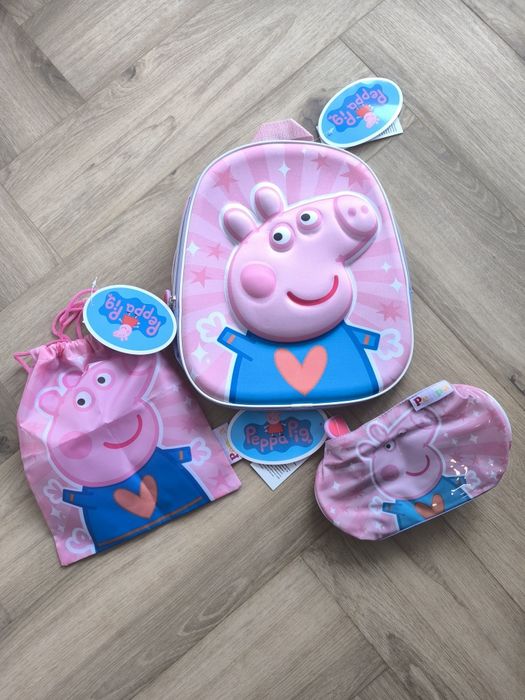 Zestaw dla dzieci Świnka Peppa: plecak, piórnik, torba