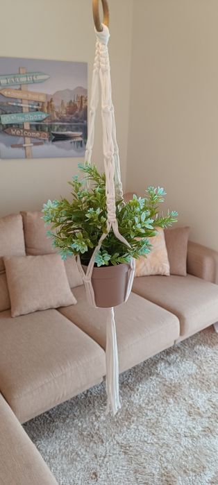 Suporte para vasos macramé