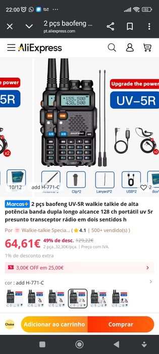 Par de  Walkie-Talkie  Baofeng UV-5R 8W