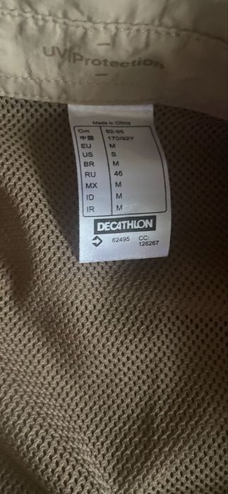 Жіноча туристична сорочка Decathlon UV Protection бежева, розмір M