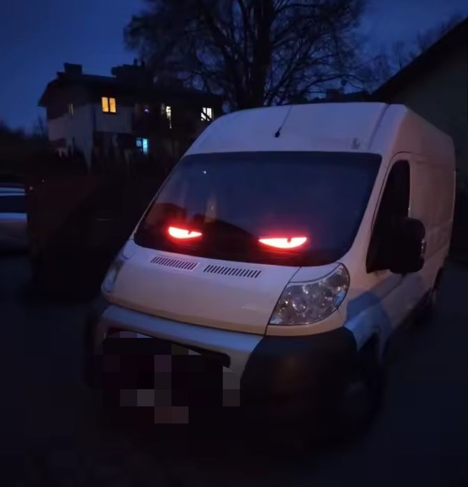 2SZT 59x12cm DUŻE Diabelskie Oczy Led z aplikacją tir bus oso