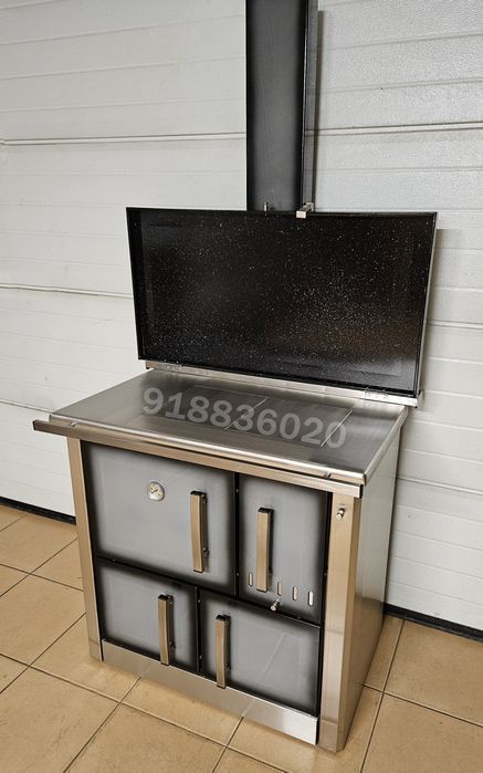 Fogão Lenha INOX Cor Cinzento - NOVOS - Fabrico Nacional