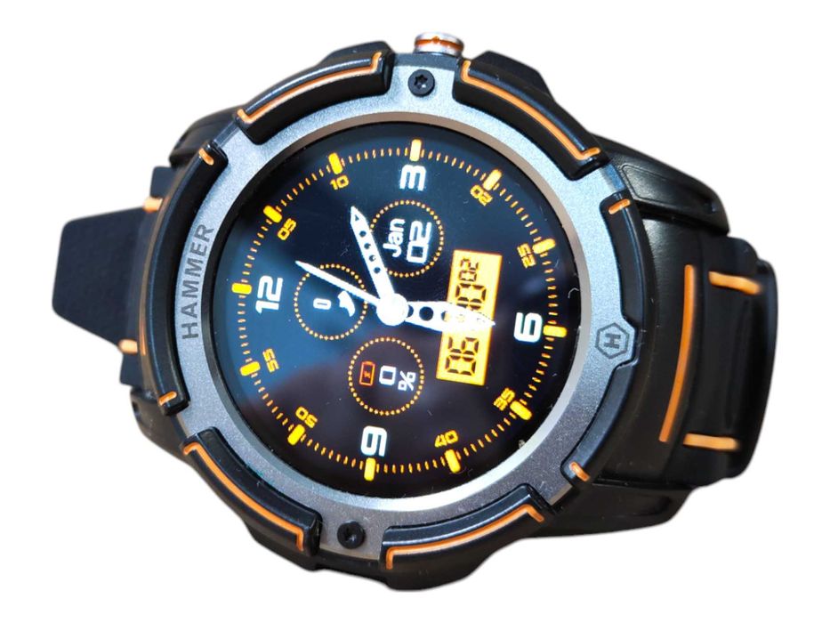Smartwatch MyPhone Hammer Watch IP68 GPS Czarny/Pomarańczowy