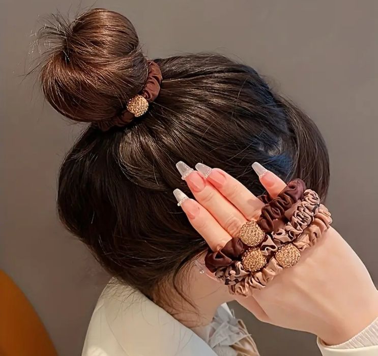 Gumki do włosów Scrunchie Zestaw 4 sztuk Panterka