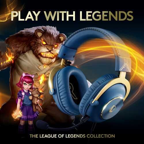 Headset Logitech G PRO X Gaming -League Of Legends Azul/Dourado