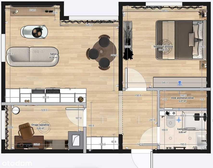 Mieszkanie na sprzedaż | os. Paderewskiego | 3pok | Balkon | 43m