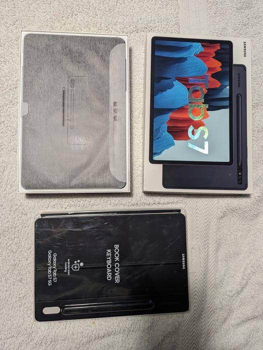 Samsung Galaxy Tab S7 Tablet, 256GB, Black, with Original Keyboard Cover64170296072834124