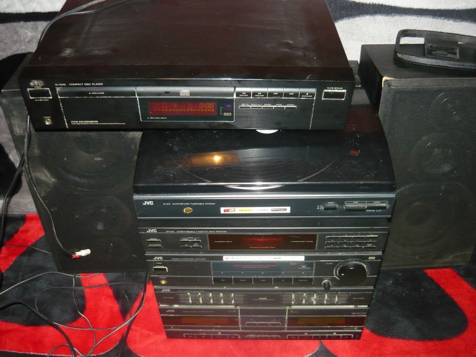 zestaw  stereo jvc gramofon al-e31 cd xl-v242  deck dr-e34l kolumny