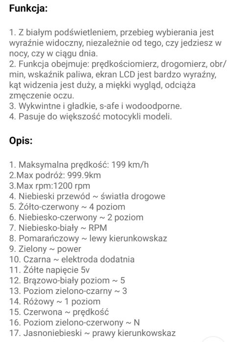 Licznik Zegar Prędkościomierz Uniwersalny Wyświetlacz Quad Motocykl