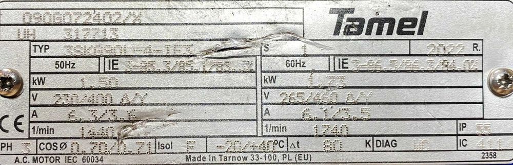 motoreduktor / przekładnia 1,5kW 141obr.