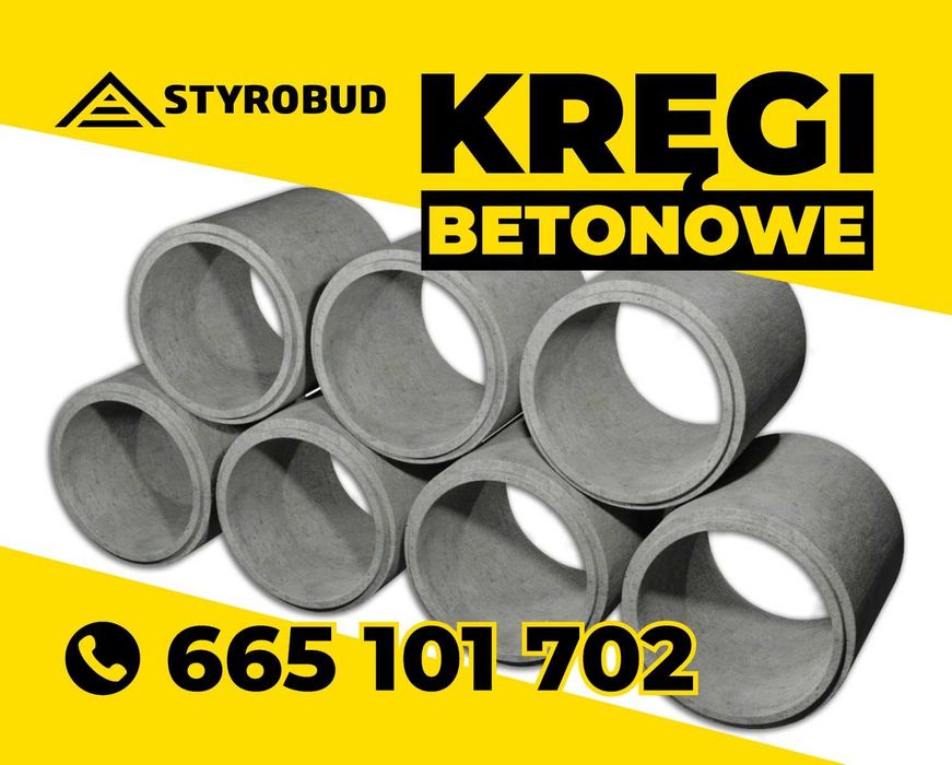 Kręgi betonowe, studnie, przepusty drogowe, zakończenie przepustu