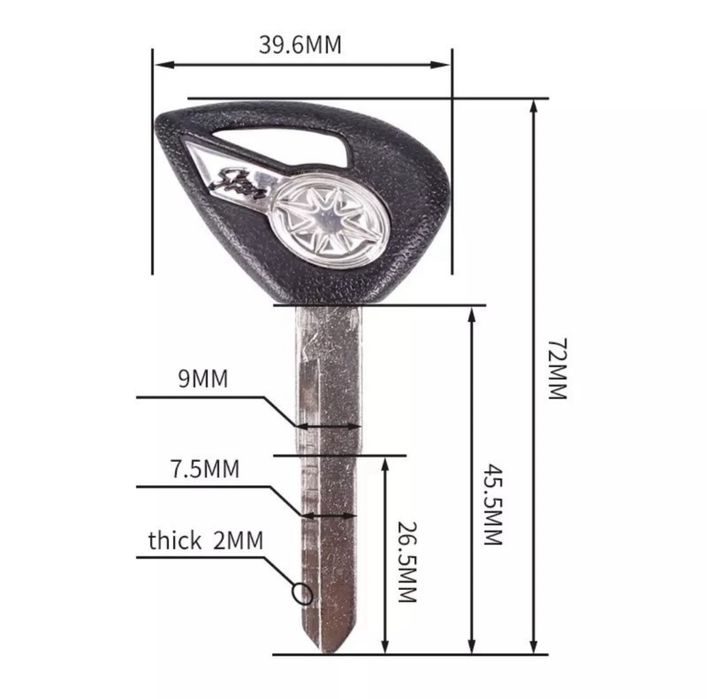 Заготовка ключа yamaha, honda/ honda ключ/ yamaha ключ/ ключ запалення