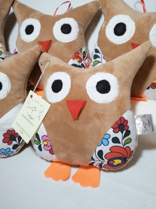 Przytulanka sowa 20cm rękodzieło