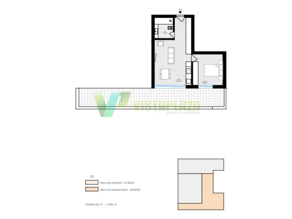 Apartamento T1, novo com lugar de garagem no centro de Portimão